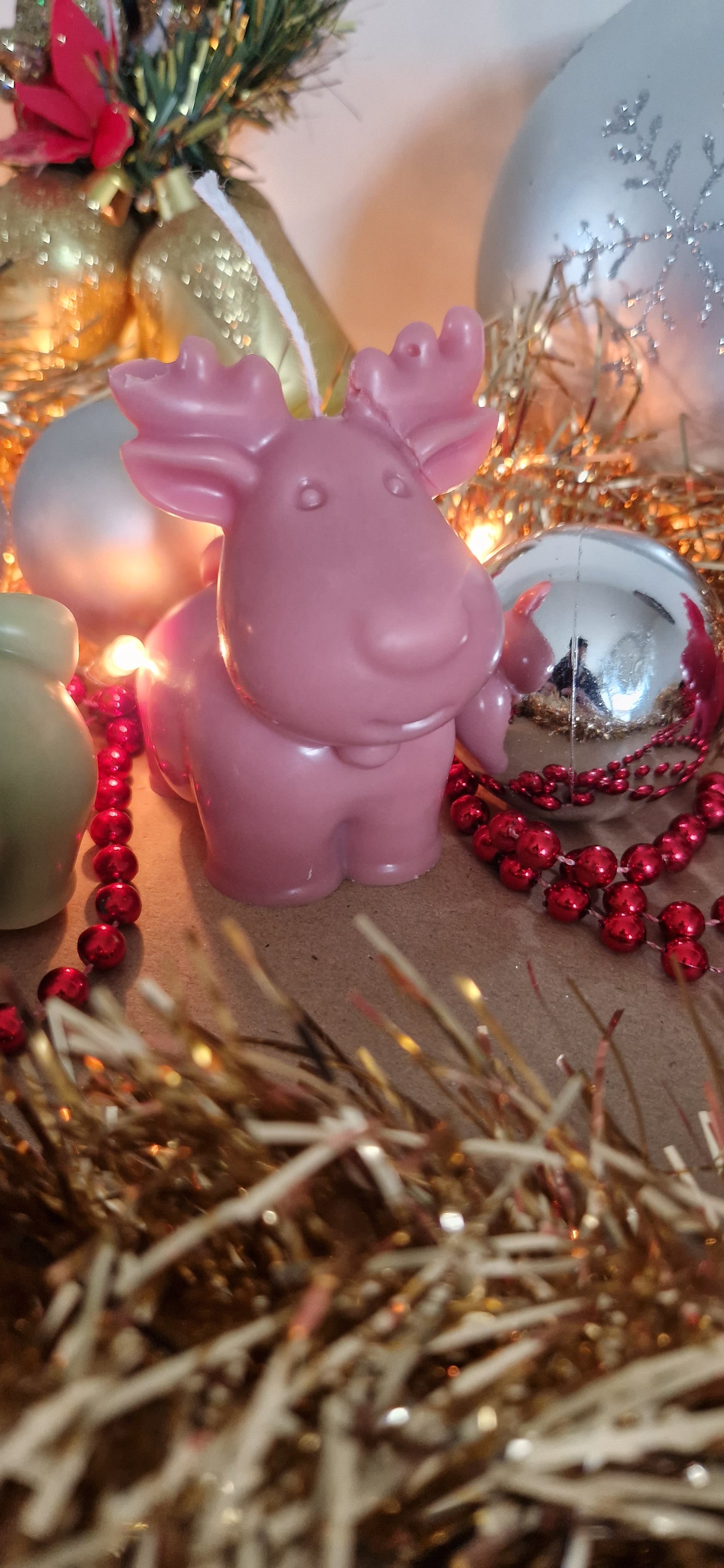 Bougie artisanale « Rudolph » – Cire d’olive & mèche coton – Parfum de Grasse